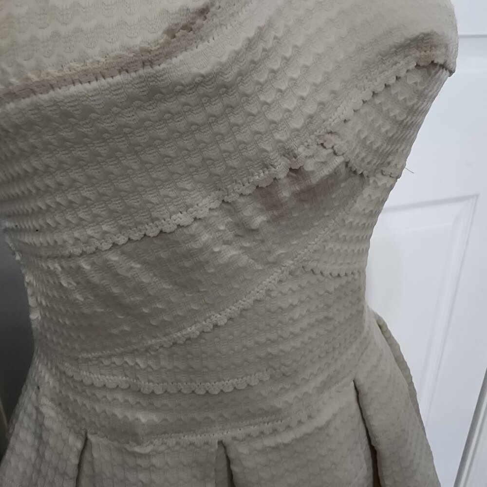 Strapless off-white dress